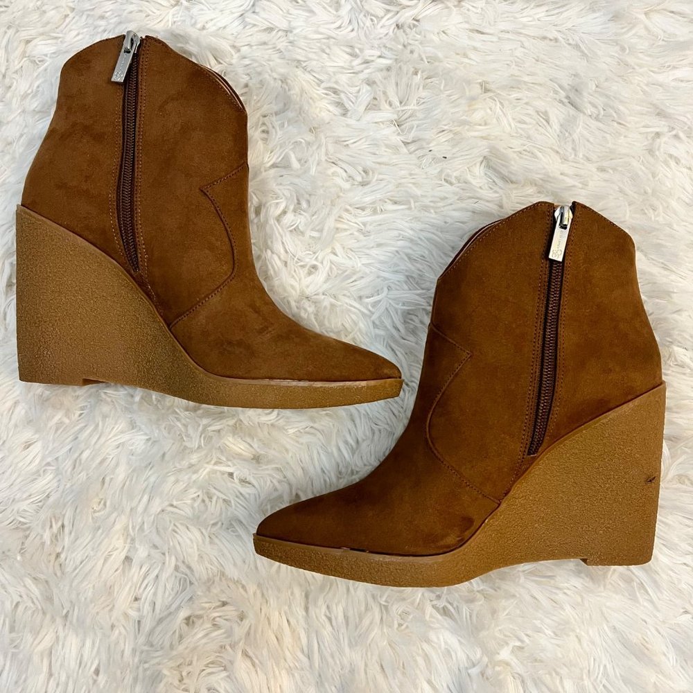 Jessica Simpson Crais Bootie Wedge Size 8 Brown NEW! - Picture 13 of 16